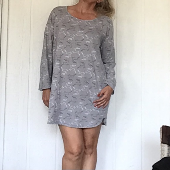 CACIQUE BY LANE BRYANT GRAY REINDEER SLEEP SHIRT 18/20 - Picture 5 of 9